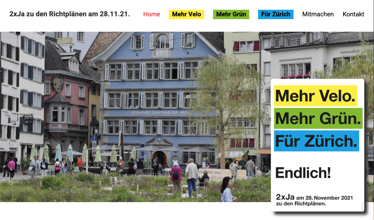 Zürich macht vorwärts: Kampagnenwebsite